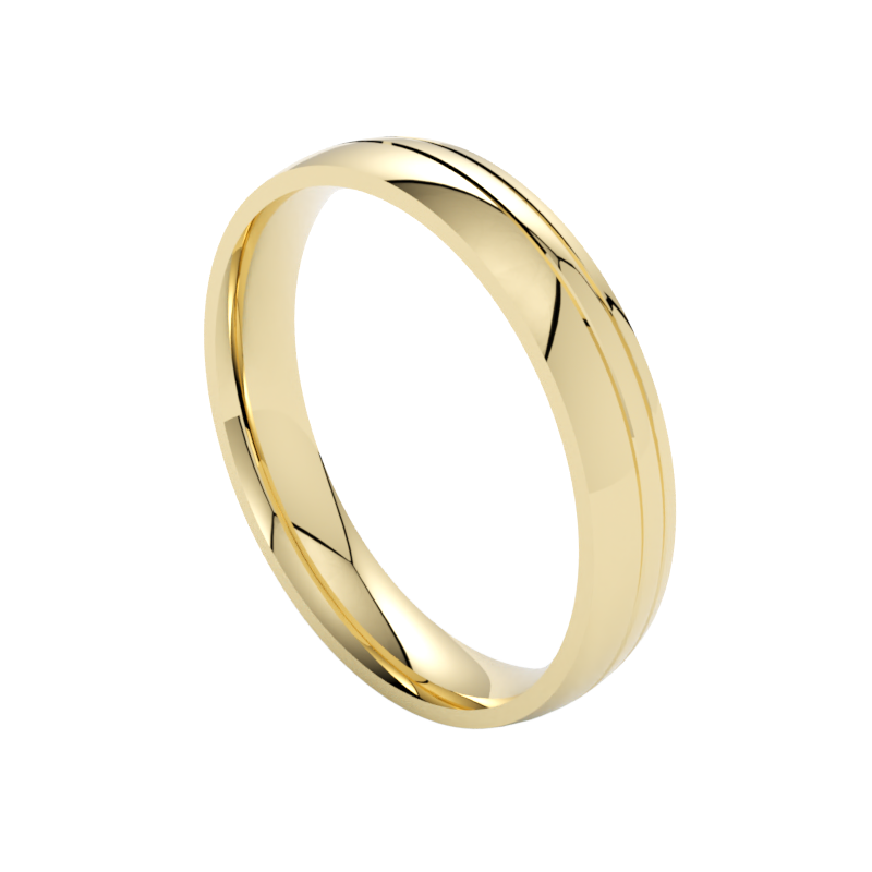 Elegancka obrączka ślubna z żółtego złota 585